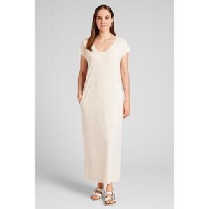 Athleta Martinique Maxi Dress | Asiago White | minimalist coastal drapey | Small